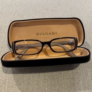 Bulgari Black Rectangular Glasses
